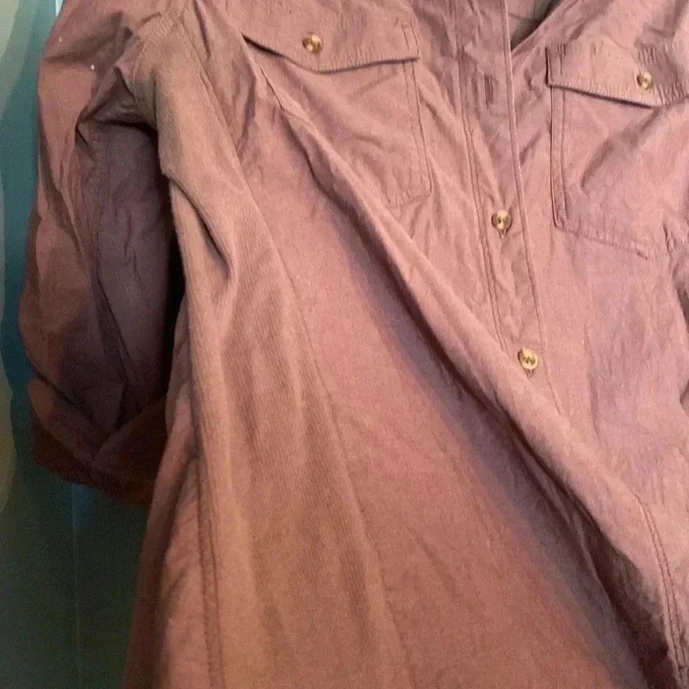 Carhartt women’s brown button down collard shirt - size medium 8/10 - Picture 6 of 8